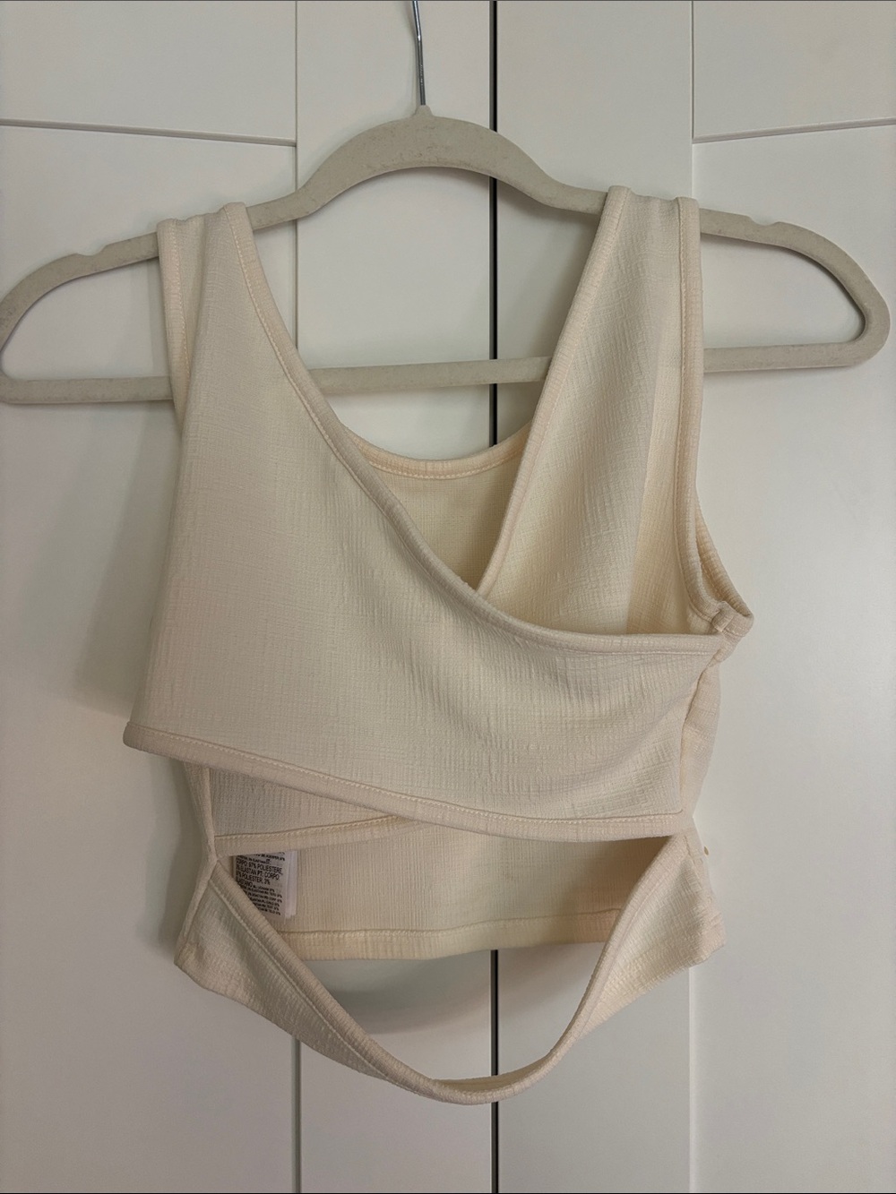 Roxy Cream Ribbed Cropped Tank Top - Picture 2 of 2